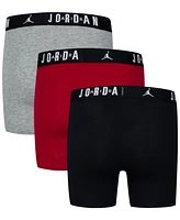 Jordan Big Boys Flight Dri-Fit Cotton Core Boxer Briefs, Pack of 3