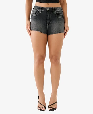 True Religion Women's Hip Cutout Summer Denim Shorts