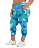 Id Ideology Plus Size Printed Cropped Compression Leggings, Created for Macy's