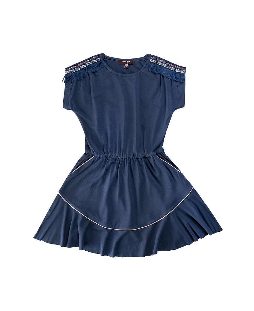 Child Liana Navy Viscose Jersey Dress