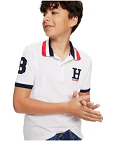 Tommy Hilfiger Toddler and Little Boys Striped Collar Embroidered Matt Polo