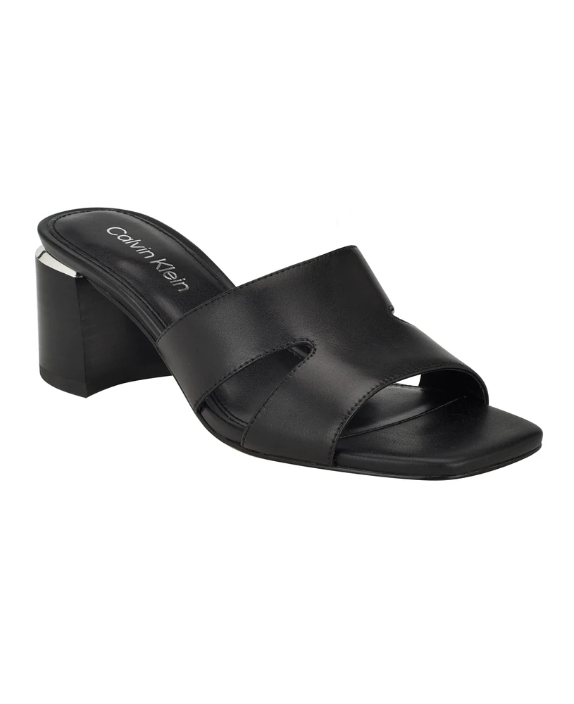 Calvin Klein Women's Valery Block Heel Slide Sandals