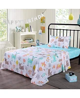 MarCielo 100% Girls Cotton Kids Bed Sheet Set -Twin