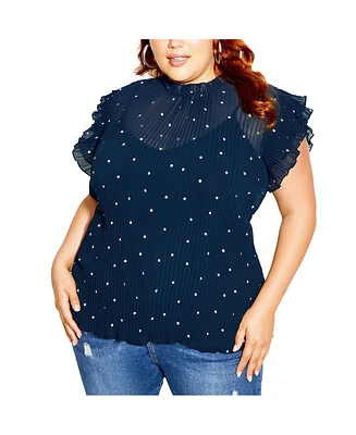 Plus Pleated Spot Top