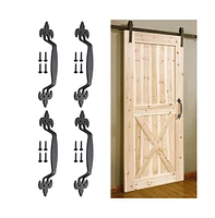 4x 11" Sliding Barn Door Handle Heavy Duty Cast Iron Pull Gate Shed Cabinet Matte Black