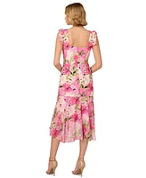 Adrianna Papell Women's Floral-Print High-Low Midi Dress