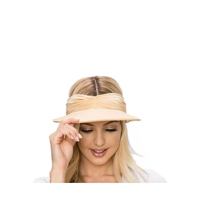 Haute Edition Women's Ruched Stretchy Headband Sun Visor Hat