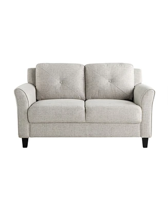 Lifestyle Solutions 56.3" Polyester Harvard Loveseat with Curved Arms