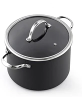 Cooks Standard Stockpot Dutch Oven Casserole with Glass Lid, 8-Quart Classic Hard Anodized Nonstick Soup Pot, Black