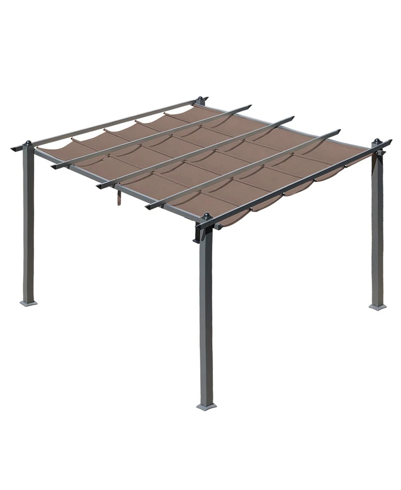 Aoodor Universal Pergola Canopy Replacement Retractable Shade Fabric, for 101.6"x101.6" Pergola - Brown