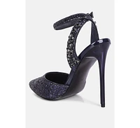cloriss diamante embellished glitter high heels