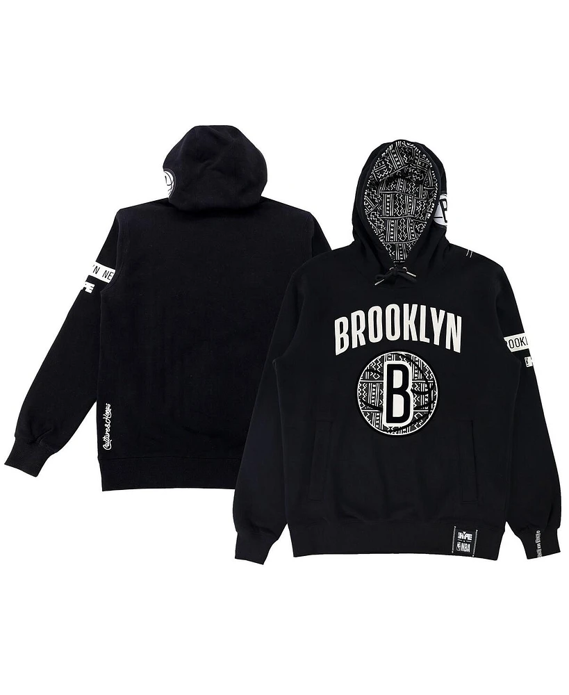 Men's and Women's Nba x Two Hype Black Brooklyn Nets Culture & Hoops Heavyweight Pullover Hoodie