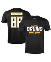 Men's LevelWear David Pastrnak Black Boston Bruins Richmond Player Name and Number T-shirt