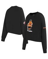 Women's Pro Standard Black Philadelphia Flyers Mascot Crewneck Pullover Sweatshirt