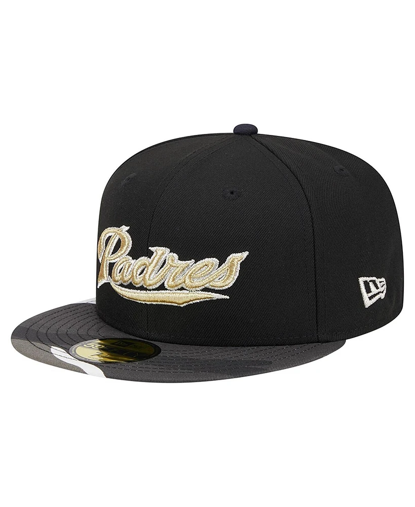 Men's New Era Black San Diego Padres Metallic Camo 59FIFTY Fitted Hat