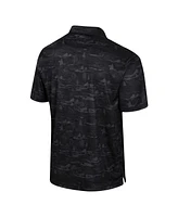 Men's Colosseum Black Vanderbilt Commodores Daly Print Polo Shirt