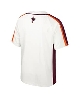 Men's Colosseum Cream Distressed Virginia Tech Hokies Ruth Button-Up Baseball Jersey