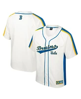 Men's Colosseum Cream Distressed Ucla Bruins Ruth Button-Up Baseball Jersey