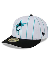 Men's New Era White Miami Marlins 2024 Batting Practice Low Profile 59FIFTY Fitted Hat