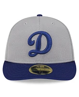 Men's New Era Gray Los Angeles Dodgers 2024 Batting Practice Low Profile 59FIFTY Fitted Hat