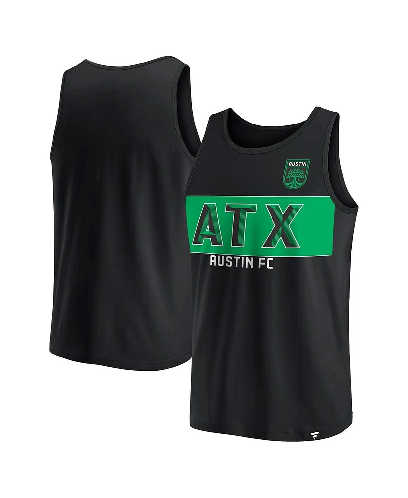 Men's Fanatics Black Austin Fc Run Angle Tank Top