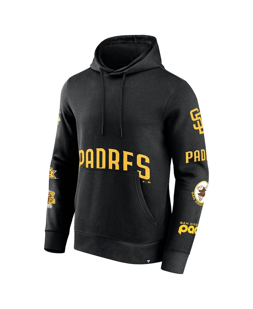 Men's Fanatics Black San Diego Padres Wild Winner Pullover Hoodie