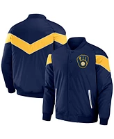 Men's Darius Rucker Collection By Fanatics Navy Milwaukee Brewers Baseball Raglan Full-Snap Jacket