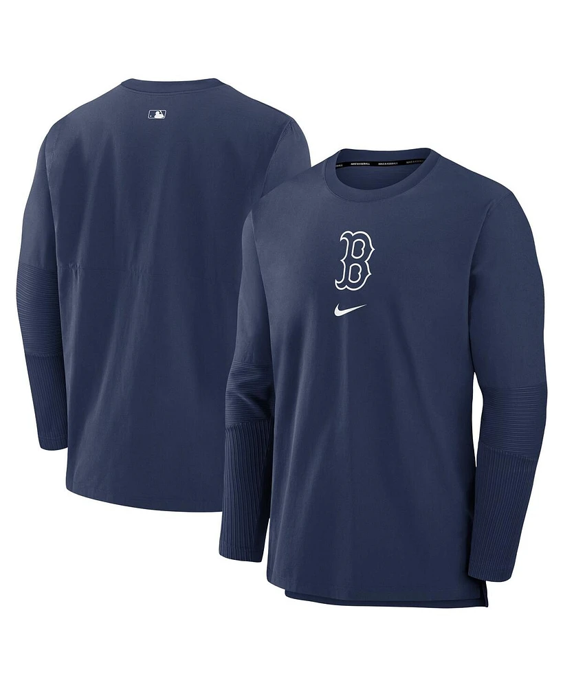 Men's Nike Navy Boston Red Sox Authentic Collection Player Performance Pullover Sweatshirt