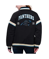 Women's Starter Black Carolina Panthers Tournament Full-Snap Varsity Jacket