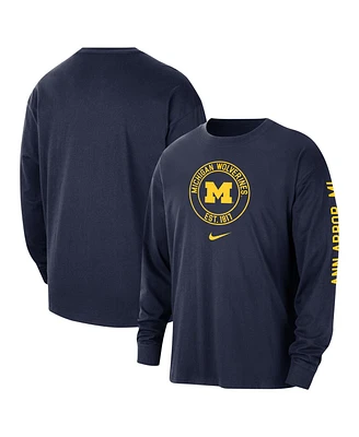 Men's Nike Navy Michigan Wolverines Heritage Max90 Long Sleeve T-shirt