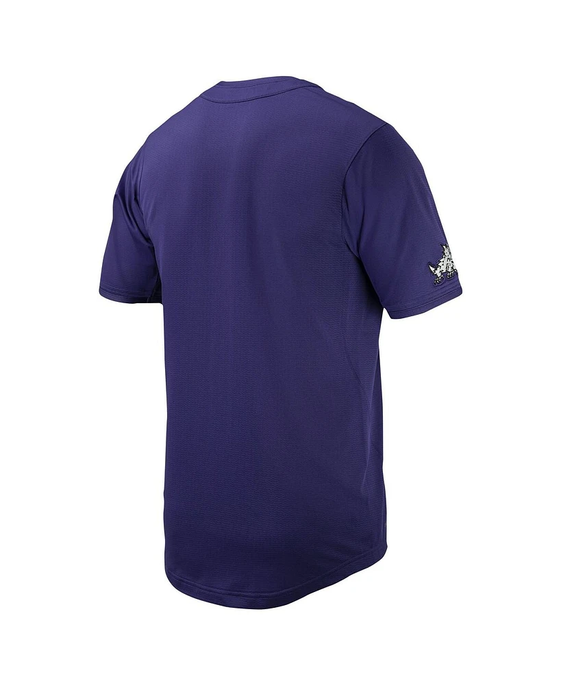 Men's Nike Purple Tcu Horned Frogs Replica Full-Button Baseball Jersey