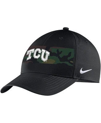 Men's Nike Black Tcu Horned Frogs Military-Inspired Pack Camo Legacy91 Adjustable Hat