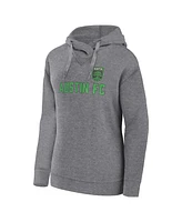 Women's Fanatics Heather Gray Austin Fc Script Pullover Hoodie