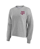 Women's Fanatics Heather Gray Texas A&M Aggies Ready Play Crew Pullover Sweatshirt