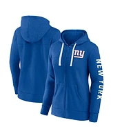 Women's Fanatics Heather Royal New York Giants Plus City Ties Full-Zip Hoodie