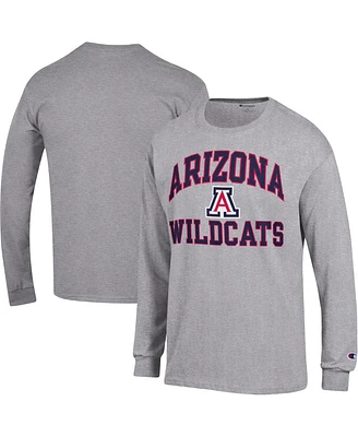 Men's Champion Heather Gray Arizona Wildcats High Motor Long Sleeve T-shirt