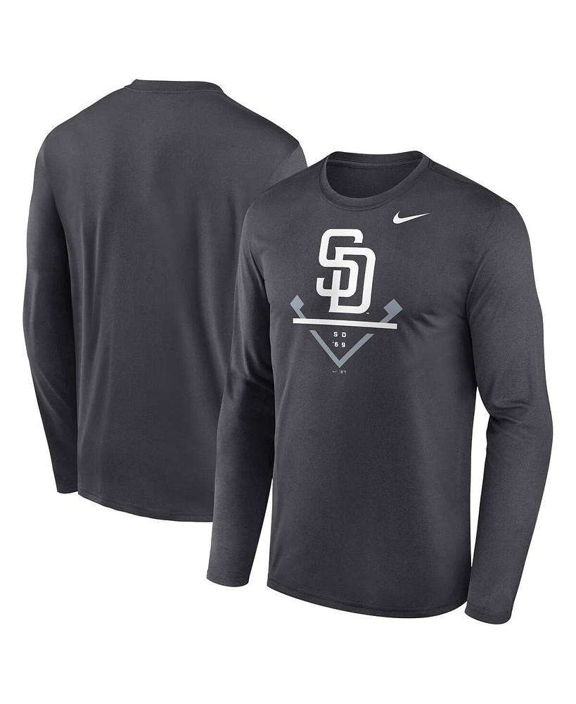 Men's Nike Anthracite San Diego Padres Icon Legend Performance Long Sleeve T-shirt