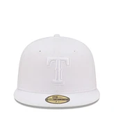 Men's New Era Texas Rangers White on White 59FIFTY Fitted Hat