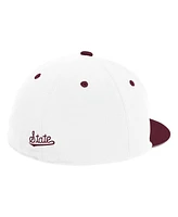 Men's adidas White Mississippi State Bulldogs On-Field Baseball Fitted Hat