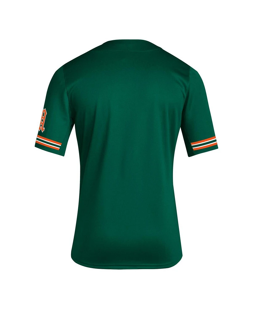 Men's adidas Green Miami Hurricanes Reverse Retro Replica Baseball Jersey