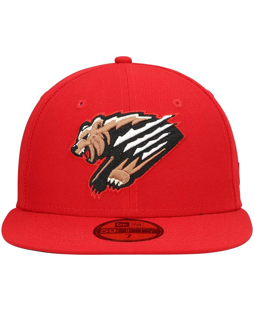 Men's New Era Red Fresno Grizzlies Home Authentic Collection 59FIFTY Fitted Hat