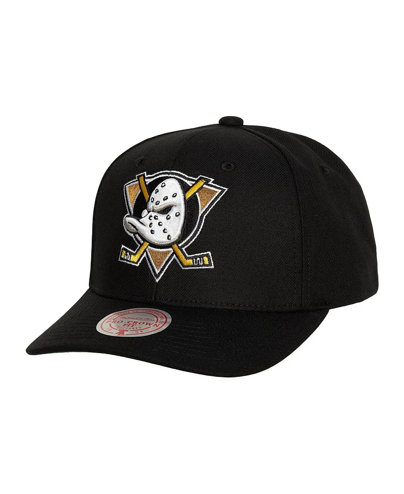 Men's Mitchell & Ness Black Anaheim Ducks Team Ground Pro Adjustable Hat