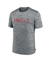 Men's Nike Heather Gray Los Angeles Angels Authentic Collection Velocity Performance Practice T-shirt