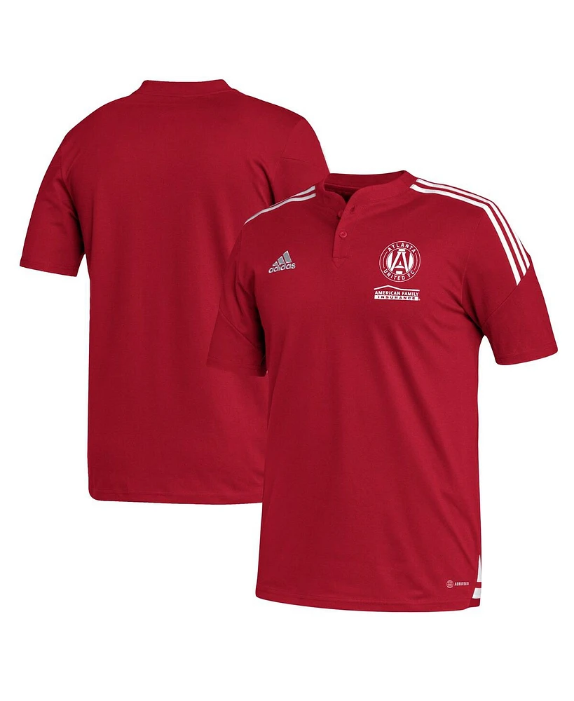 Men's adidas Red Atlanta United Fc Henley Aeroready Polo Shirt