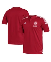 Men's adidas Red Atlanta United Fc Henley Aeroready Polo Shirt