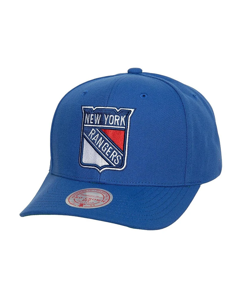 Men's Mitchell & Ness Blue New York Rangers Team Ground Pro Adjustable Hat