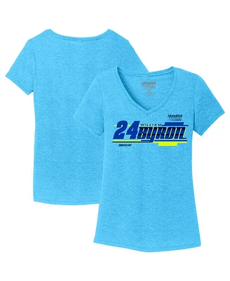 Women's Hendrick Motorsports Team Collection Blue William Byron Tri-Blend V-Neck T-shirt