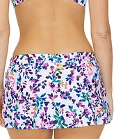 Island Escape Women's Lux Floral-Print Swim Skirt, Created for Macy's