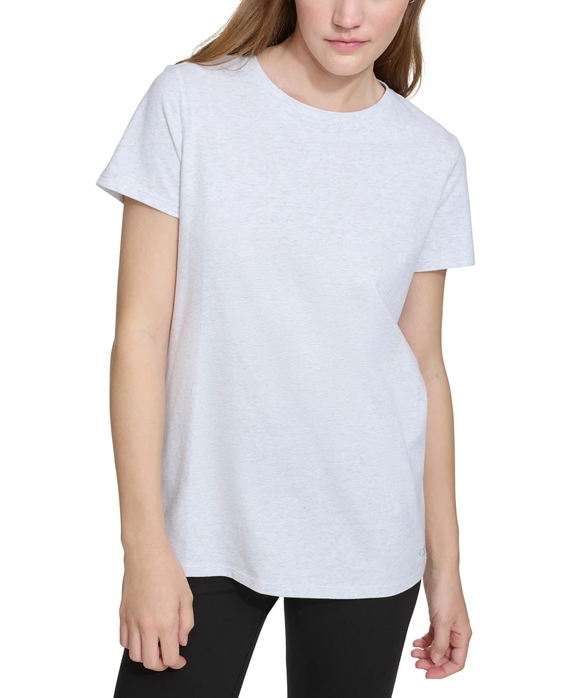 Calvin Klein Women's Cotton Embroidered-Logo Crewneck Tee