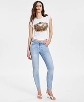 Guess Women's Sleeveless Tiger-Graphic Corset T-Shirt